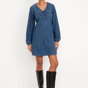 Old Navy Blue Denim V-Neck Dress